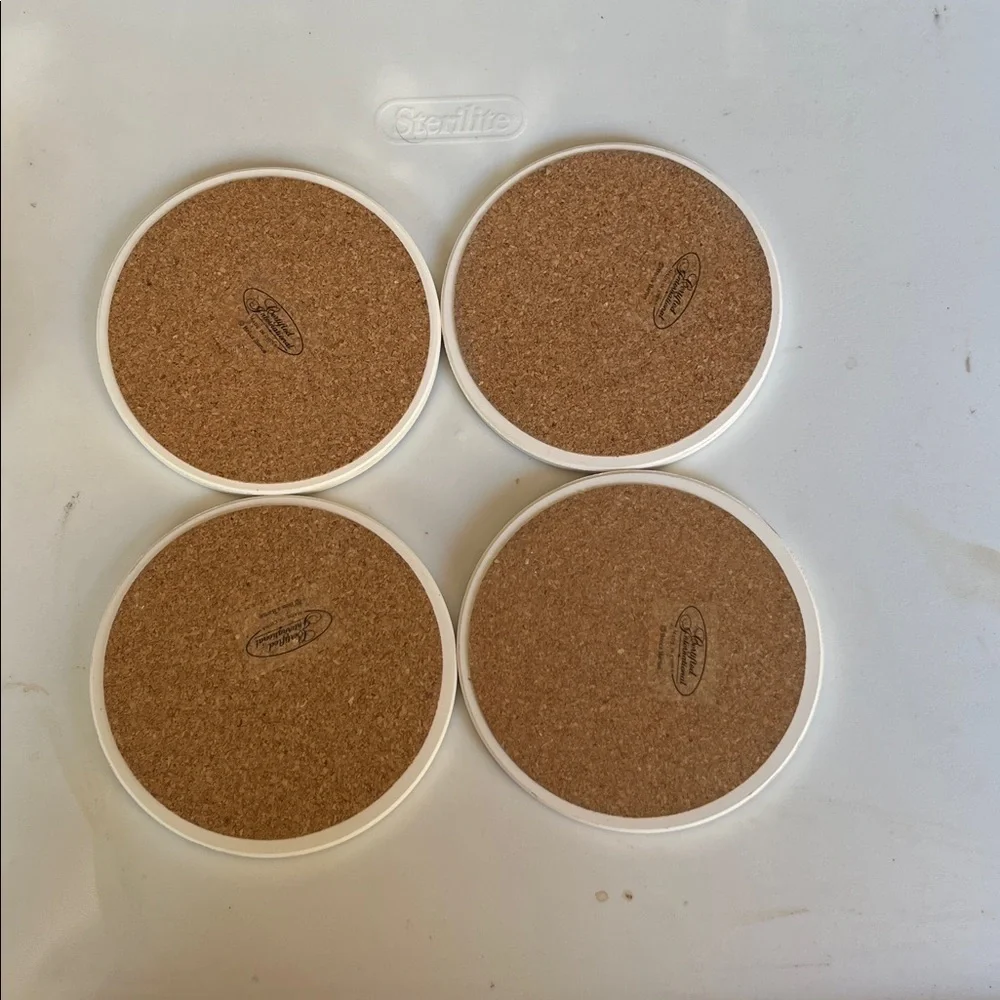 Poker coasters with cork bottoms - Picture 2 of 5